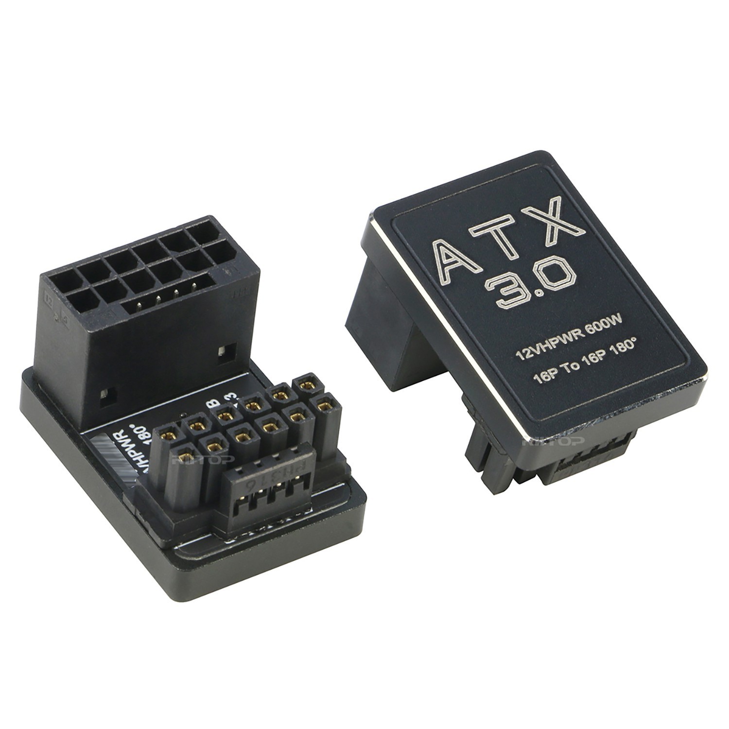 600W 12VHPWR 180 Degree Adapter for Graphic Card GPU 12+4pin (2Pack, Type-B)