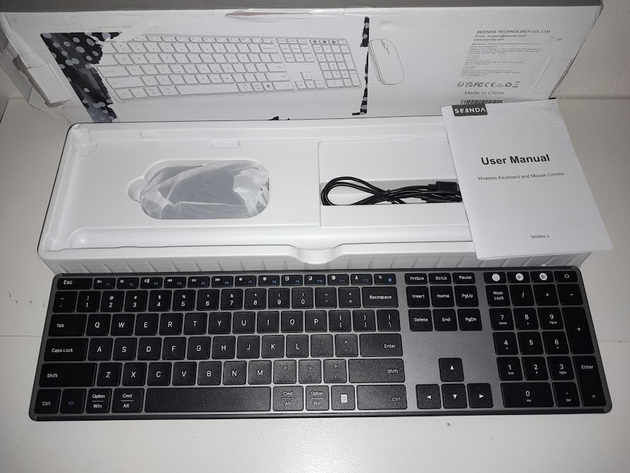Seenda SKM64-3 Wireless Bluetooth Keyboard Mouse Combo for Windows and Mac NEW