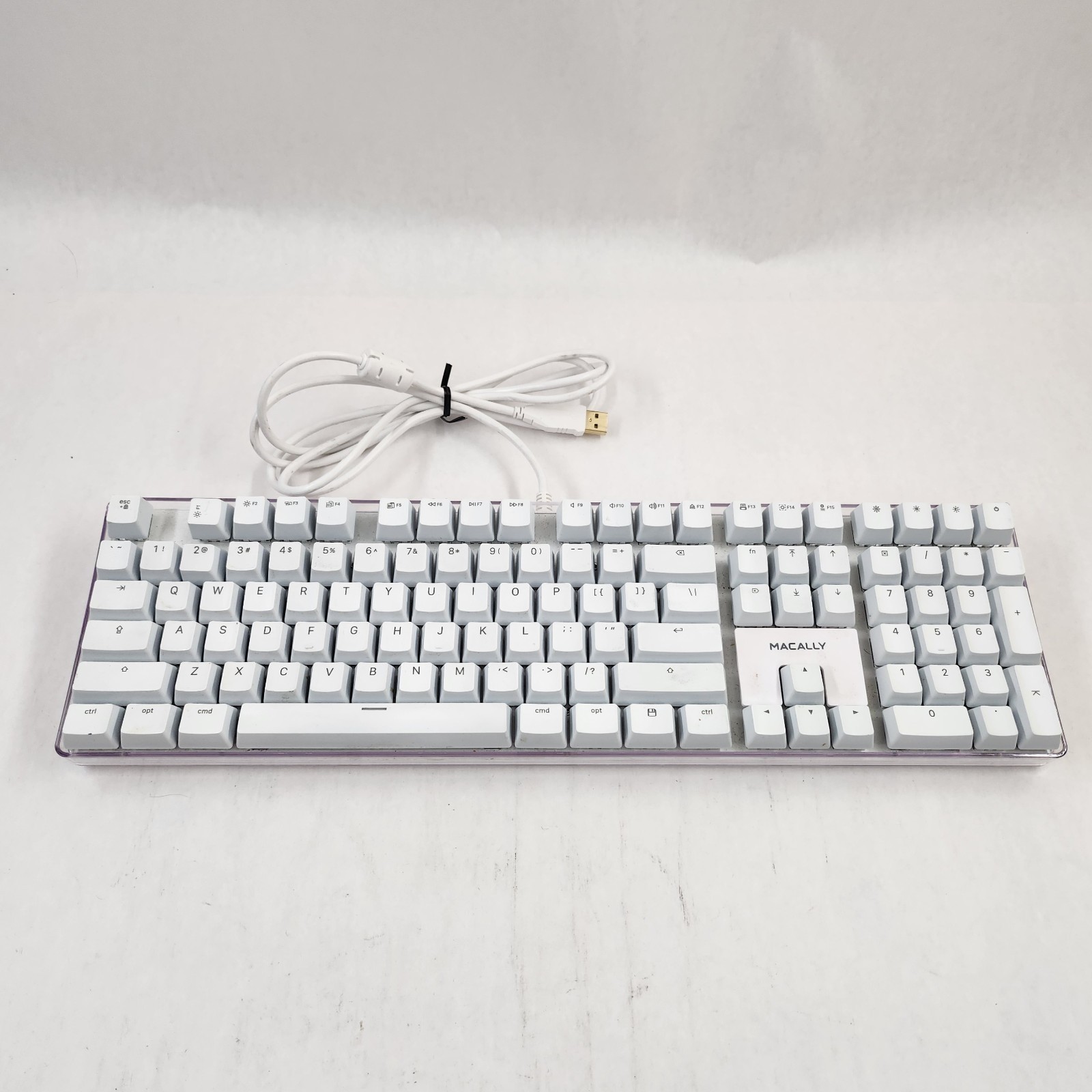 Macally BMKEY Backlit Mechanical Full Size Mac USB Wired Keyboard Tested Working