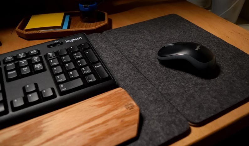 Handmade Wool Felt Mouse Pad | Natural Cork Base, Desk Mat