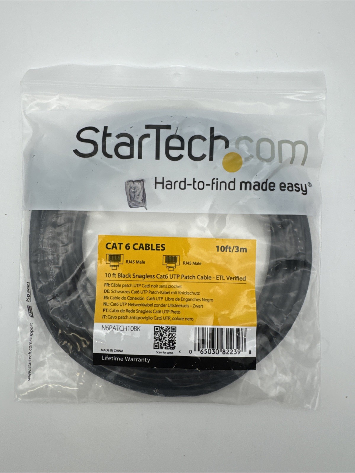 Startech 10 Ft Cat6a Patch Cable - Shielded [stp] - Black - 10gb Snagless Cat 6a