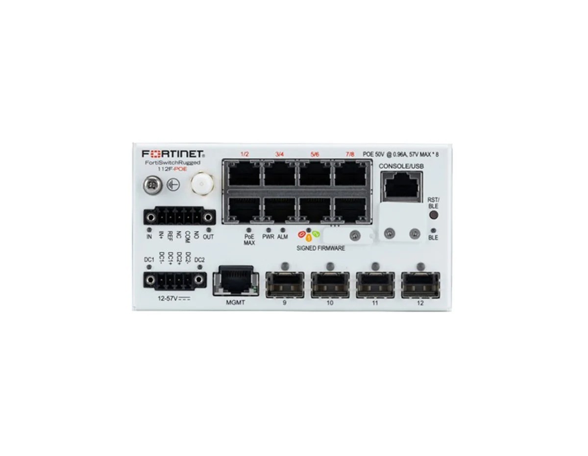 Fortinet FortiSwitch Rugged 112F-POE FSR-112F-POE 8-Port 90W 802.3bt L2 Switch