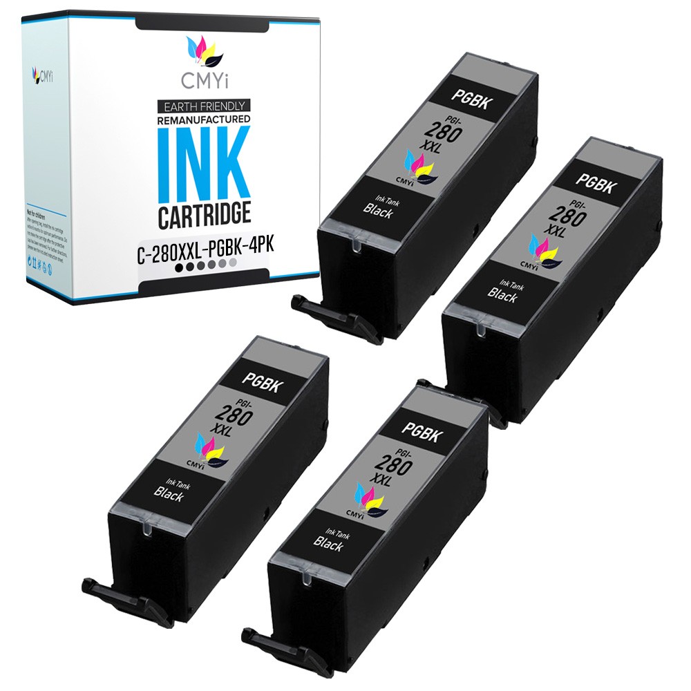 4PK Compatible CMYi 280XXL Black Ink for Canon PIXMA TS6320 TS702 TS702a TS8120