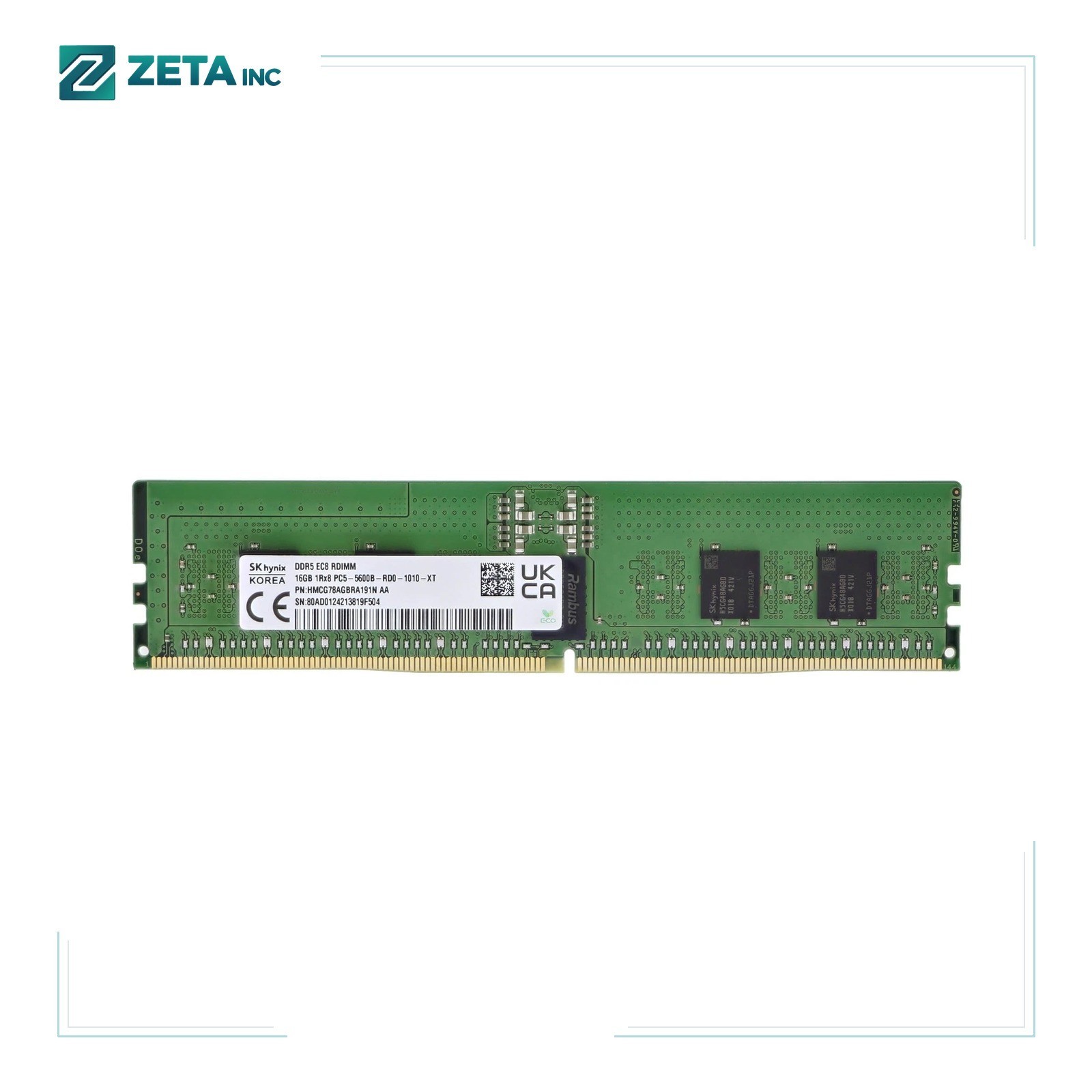 HYNIX 16GB (1x16GB) 1Rx8 PC5-5600B RDIMM MEMORY HMCG78AGBRA191N