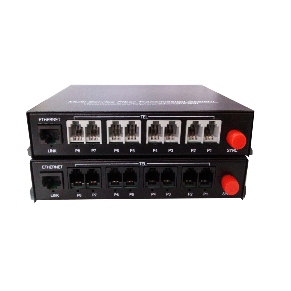 Premium Telephone Fiber Optic Media Converter PCM Voice with 10/100M Ethernet