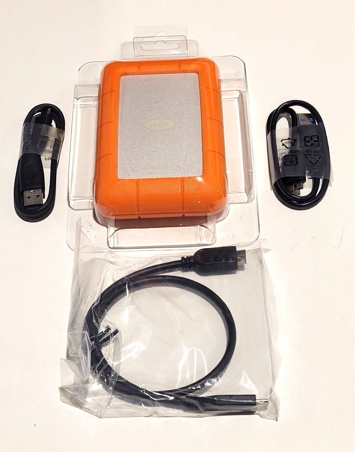 LaCie Rugged Portable USB 3.0 Enclosure for up to 5TB 15mm thick SATA 2.5" HDD