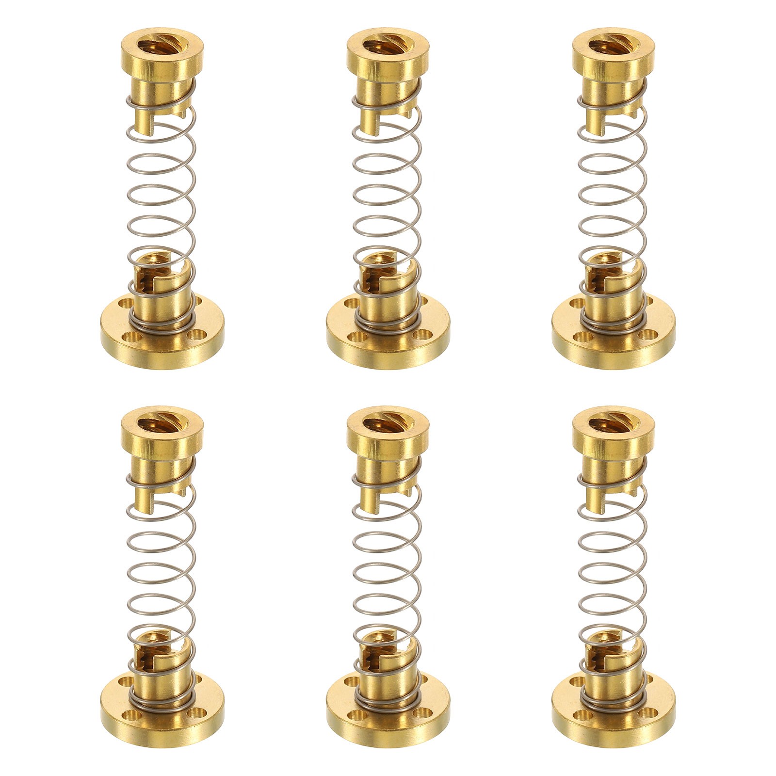 6Pcs Anti Backlash Spring Loaded Nut(2mm Pitch, 4 Start, 8mm Lead, 3.5mm Holes)