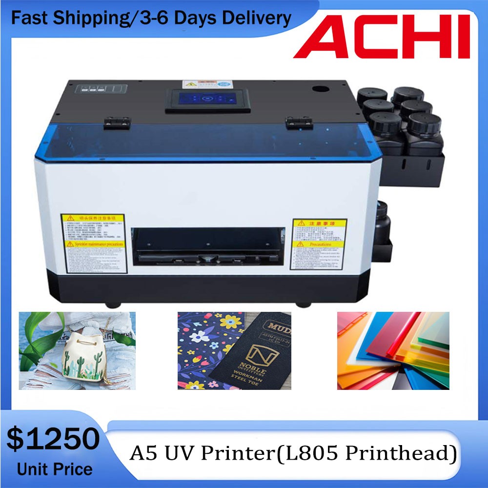 A5 UV Printer DX5 Epson PrintHead UV Flatbed Printer Wooden box &5*250ml Ink