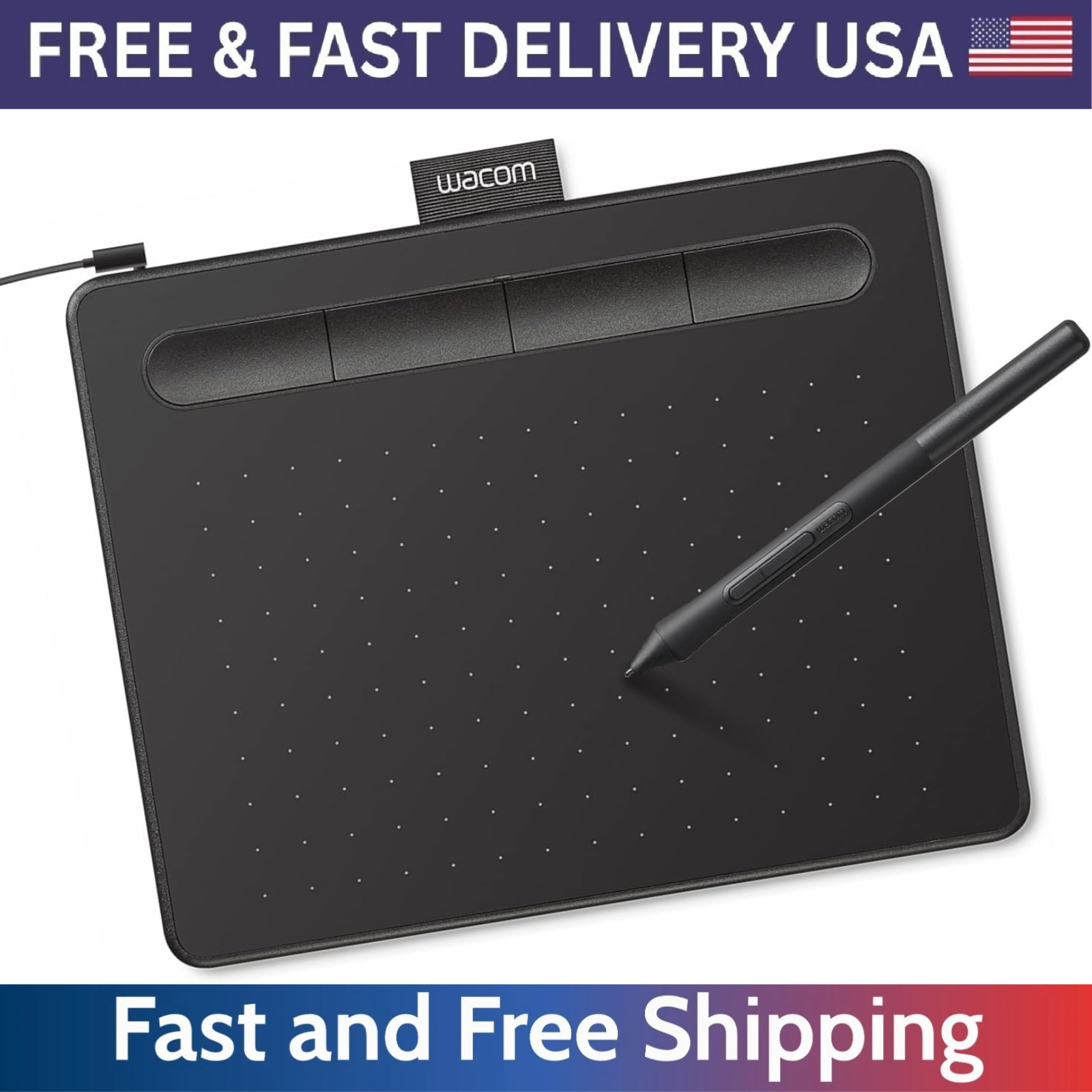 Intuos Medium Bluetooth Graphics Drawing Tablet, Portable for Teachers,