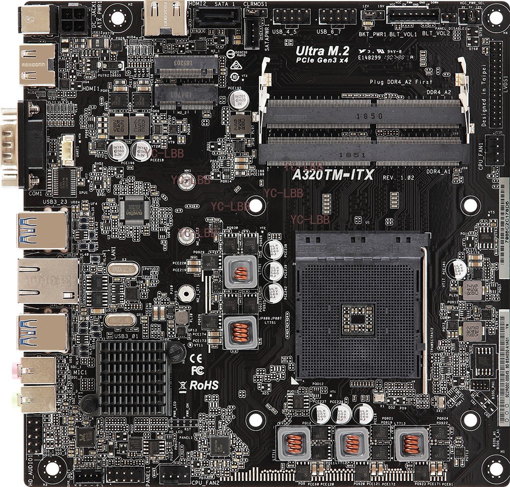 100% Tested FOR Asrock A320TM-ITX AMD Ryzen Thin ultra-thin Mini Motherboard