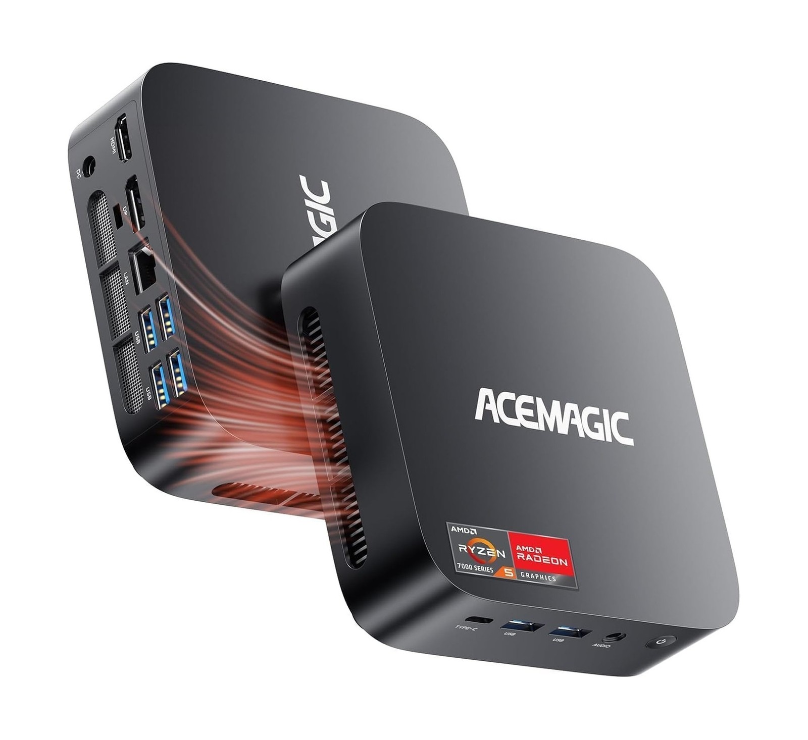 ACEMAGICIAN Kron Mini K1 Mini PC Gaming, AMD Ryzen 5 7430U (equiv to 5850U, 6...