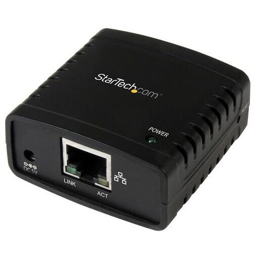 Startech 10/100Mbps Ethernet to USB 2.0 Network LPR Print Server - USB Print Ser