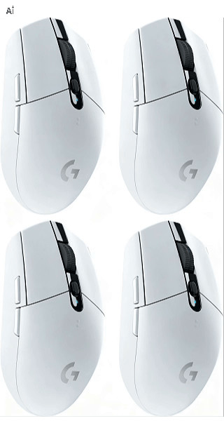 LOT 4 PCS - Logitech G305 LIGHTSPEED Wireless Gaming Mouse,Hero 12K Sensor,WHITE