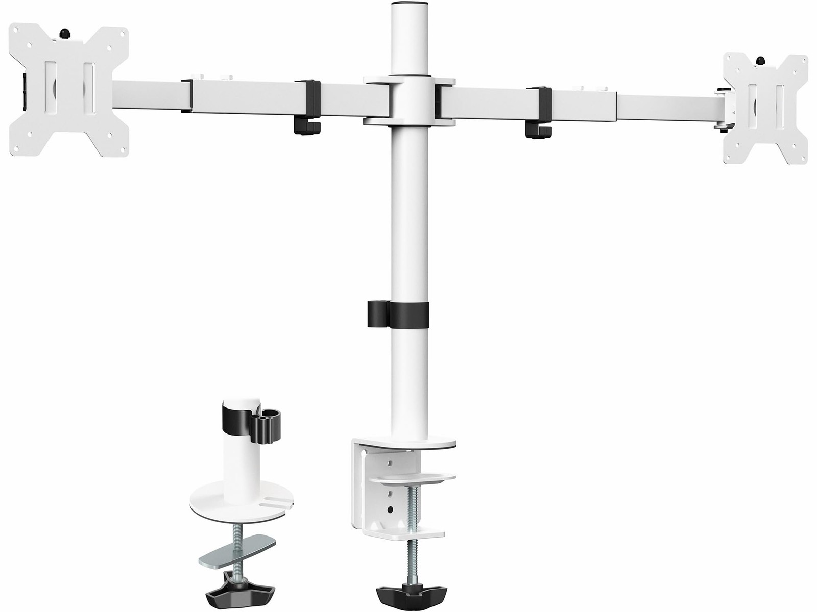 Dual LCD LED 21 to 32 inch Monitor Desk Mount, Heavy Duty, Adjustable Telesco...