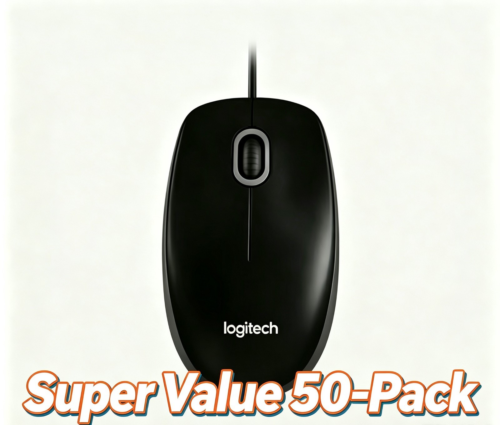 New Logitech B100 Wired USB Mouse Clearance – 50-Pack Bundle, 