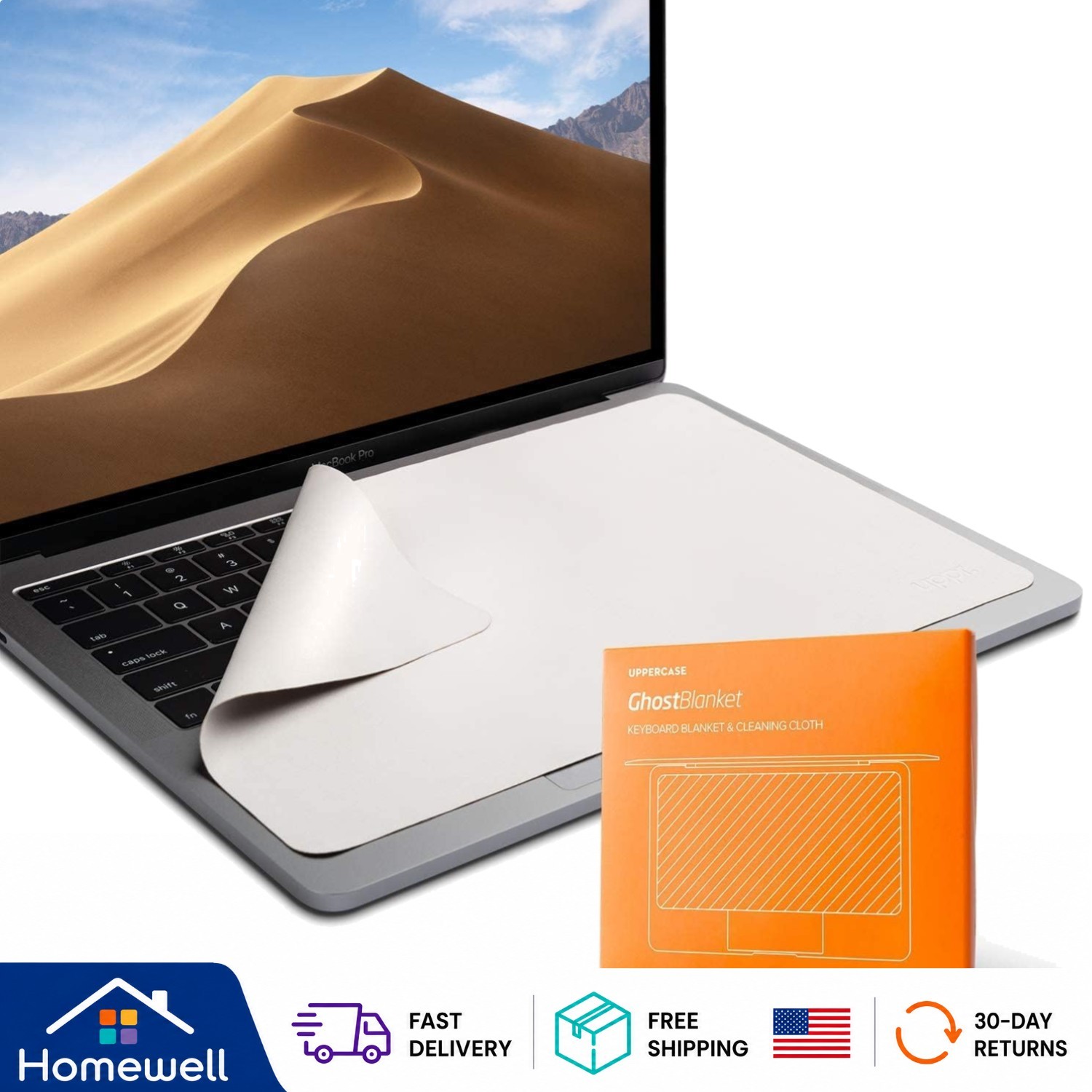 GhostBlanket Microfiber Cleaning Cloth - Size Fit: 13”-15” Laptops
