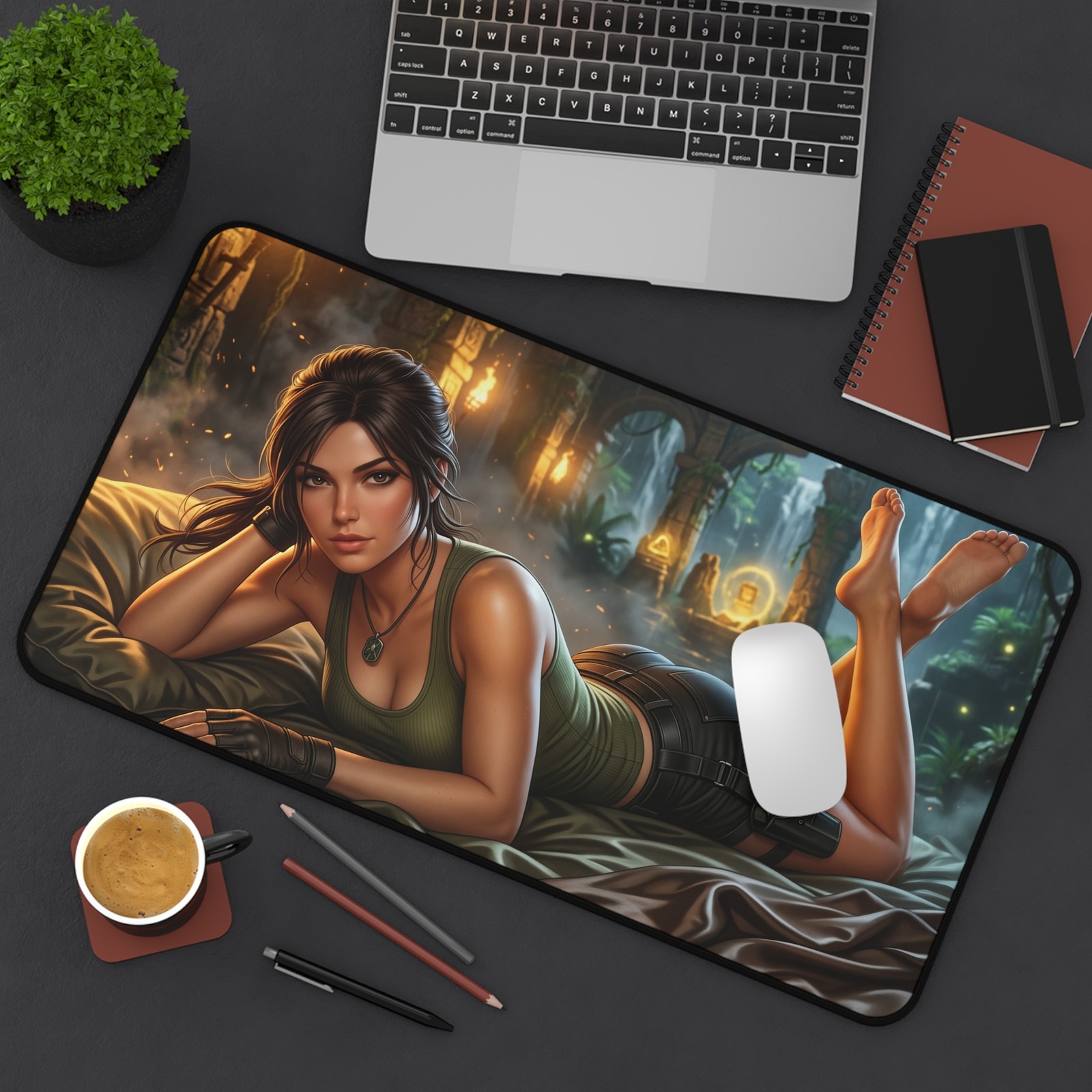 Tomb Raider Mouse Pad, Lara Croft Desk Mat, Gamer Gift XXL