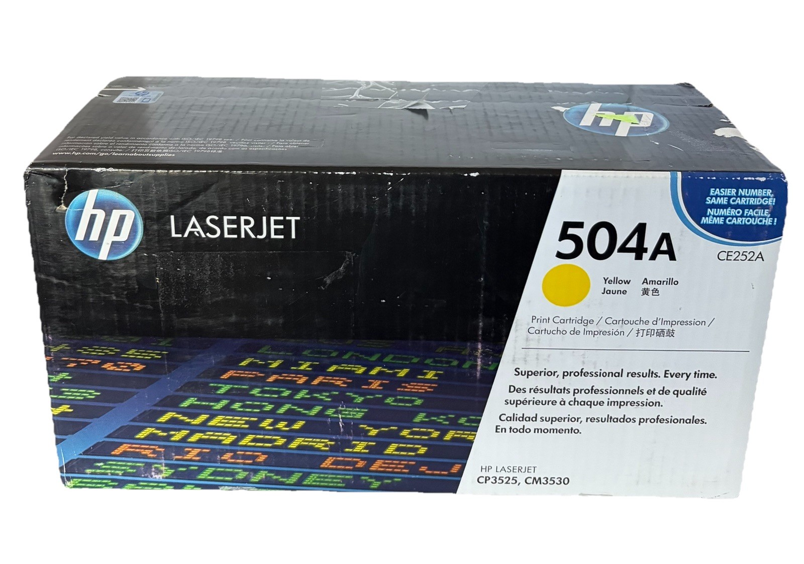 Genuine HP 504A CE252A Yellow LaserJet Toner Cartridge  OEM New Sealed