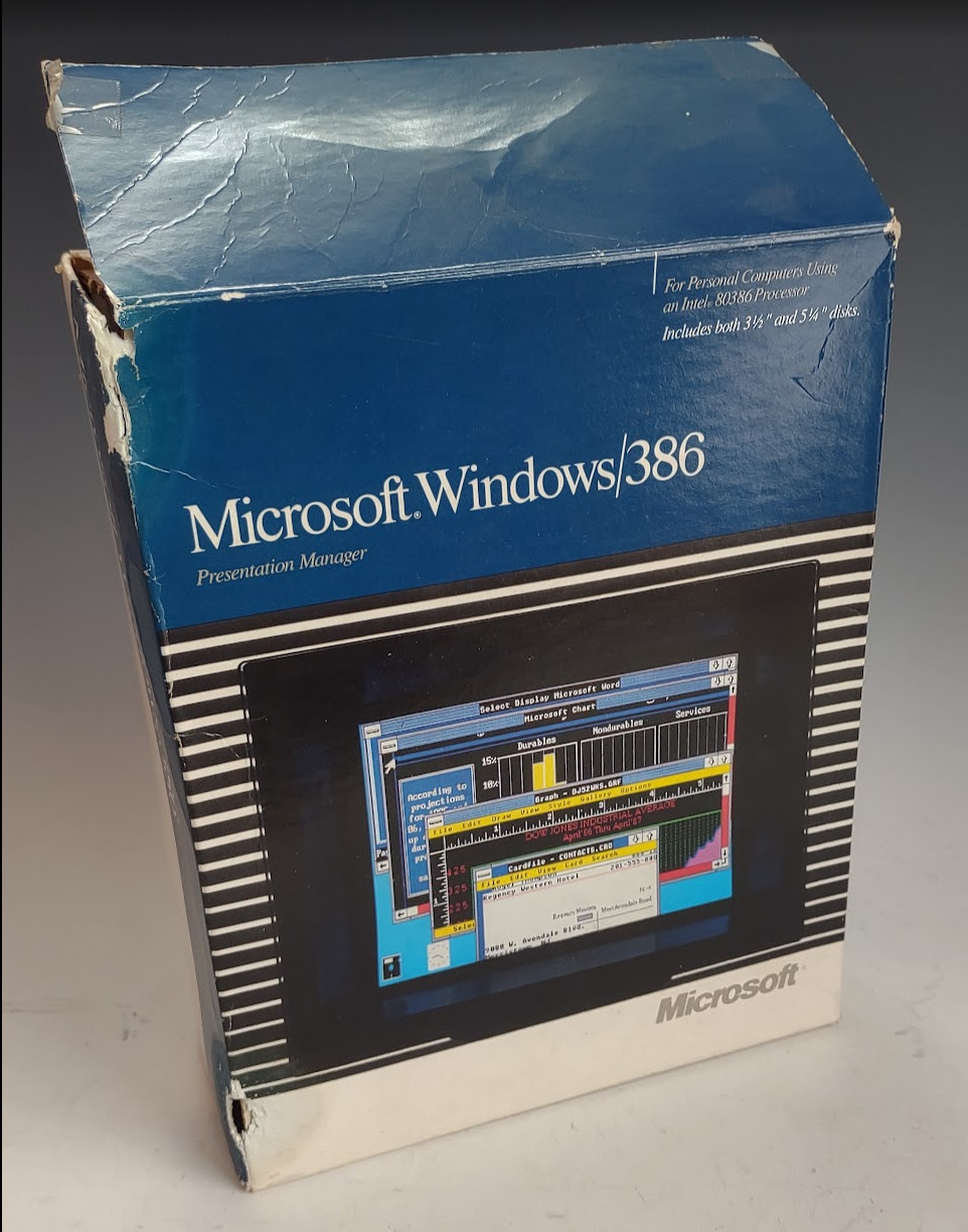 Microsoft Windows/386 Presentation Manager (Version 2.1) – Original Big Box