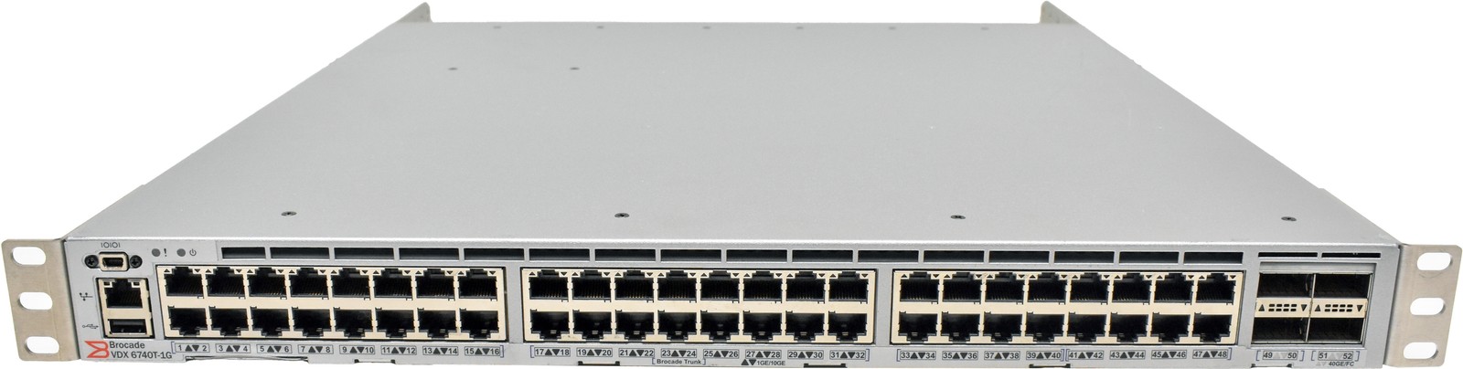 Brocade VDX 6740T-1G BR-VDX6740T-56-1G-F 48-Port RJ-45 10GE Switch 4x 40G QSFP+