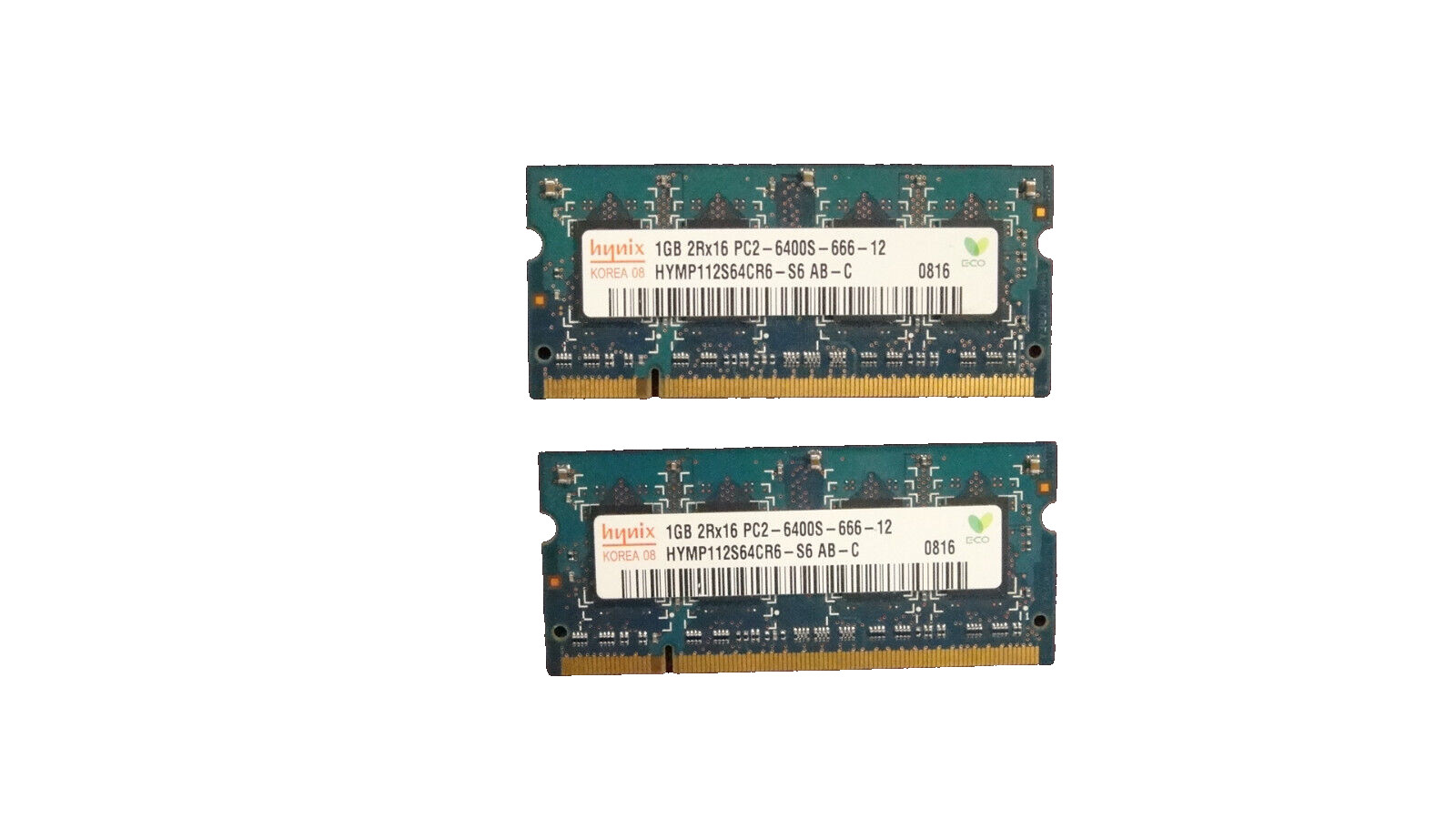 2X1GB RAM Hynix Memory Inserts 2Rx16 PC2-6400S-666-12 HYMP112S64CR6-S6 AB-C 0927