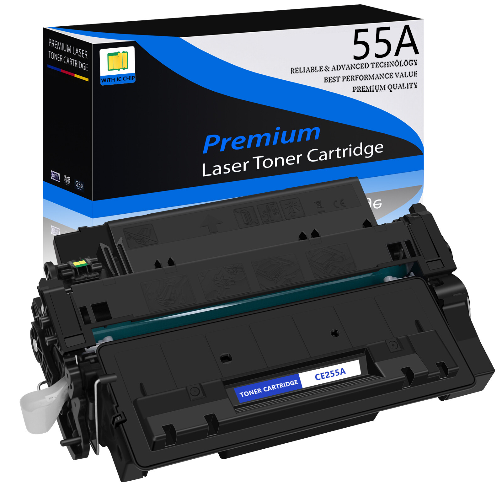 CE255A 55A Black Toner Cartridge Compatible HP LaserJet P3010 P3015 Printers