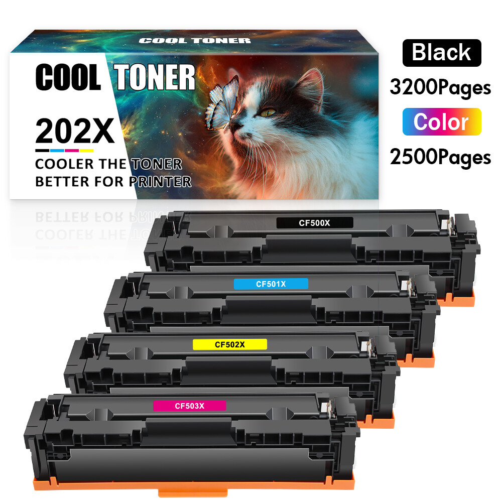 4PK CF500X 202X Toner For HP 202A CF500A Color LaserJet Pro MFP M281fdw M254dw