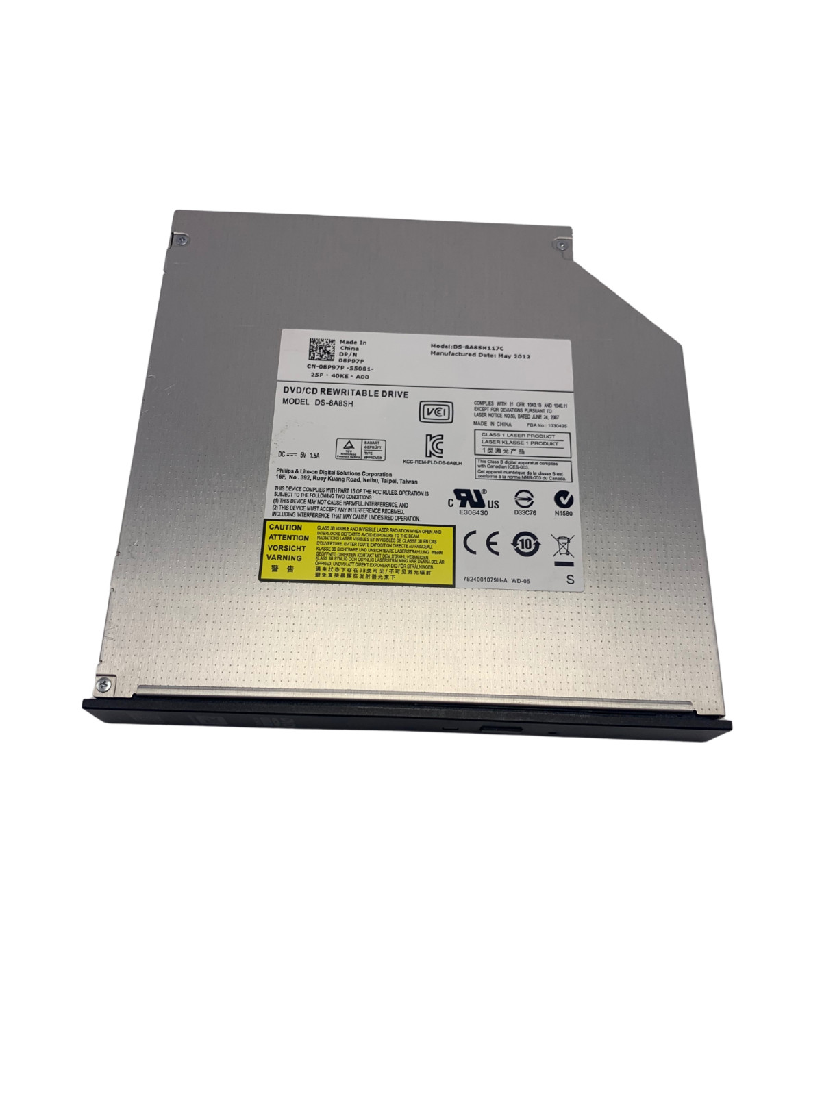 Dell 8P97P SATA Slimline 12.7MM DVD-RW Optical Drive w60