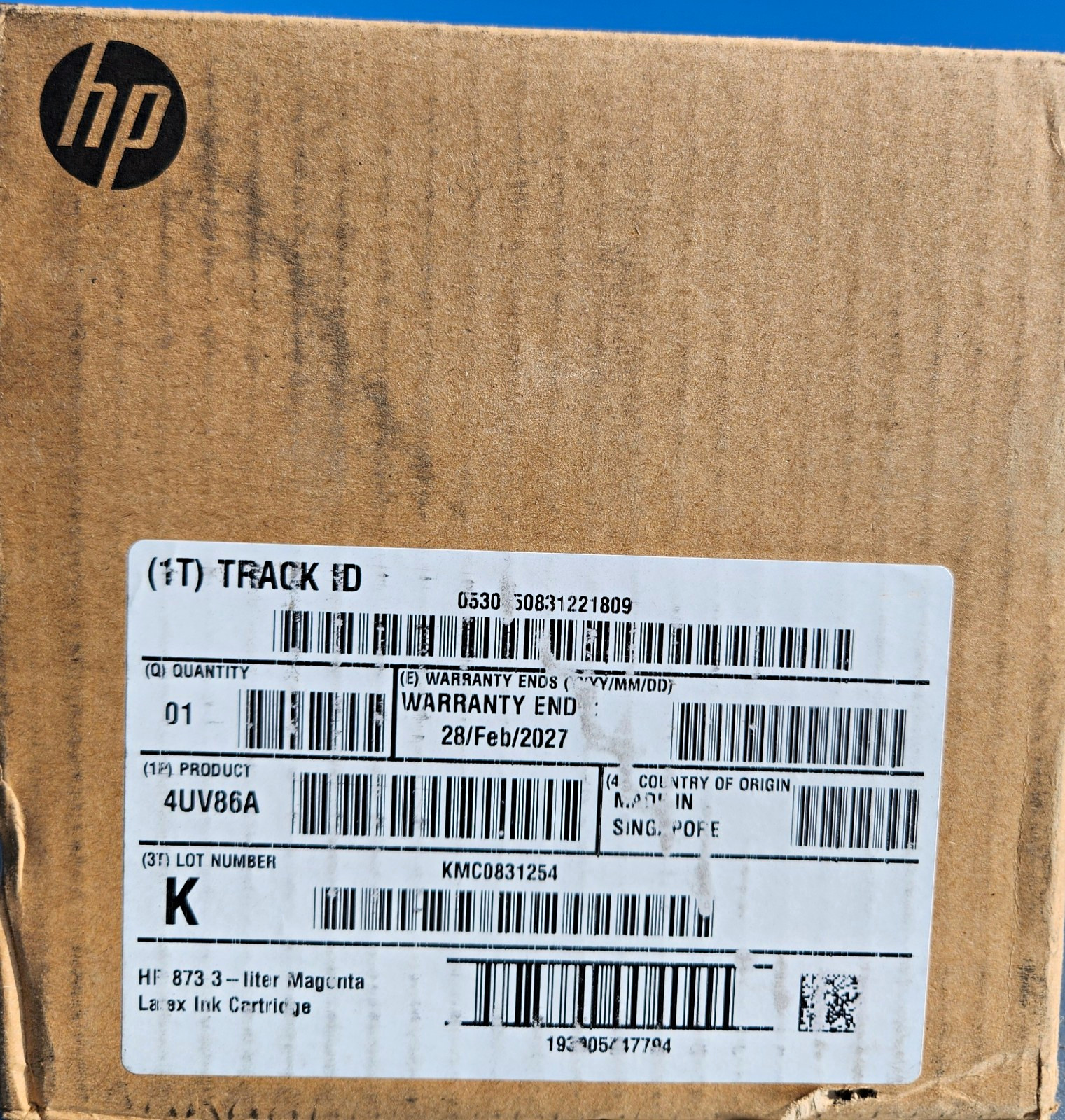 HP 873 3-Liter Latex Ink Cartridge Magenta Genuine/Original 4UV86A