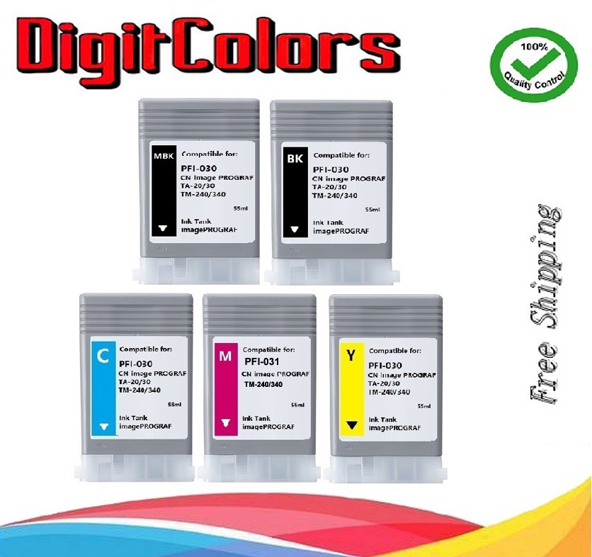 5 Pack PFI030 & PFI031 M Ink Cartridge for Canon  ImagePROGRAF  TM-240 TM-340