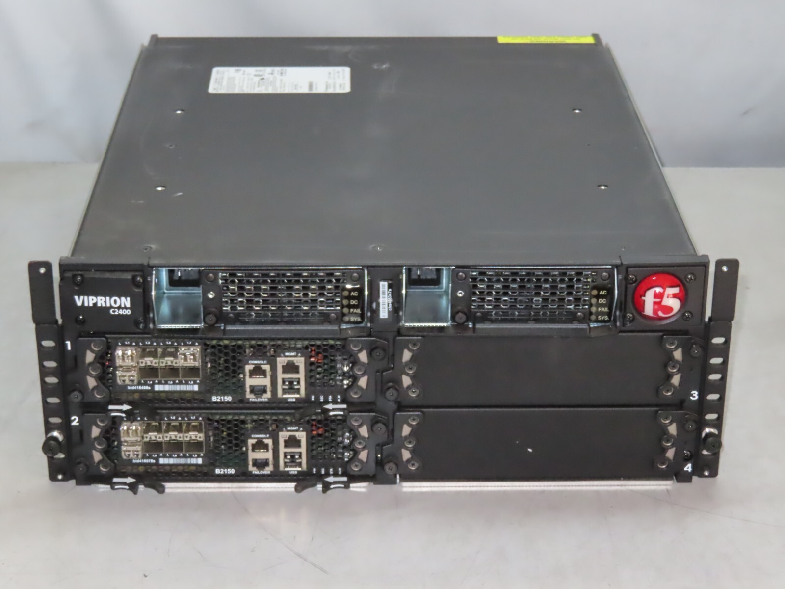 F5 Networks Viprion C2400 4 Slot Blade Chassis w/2x - B2150 + License **TESTED**
