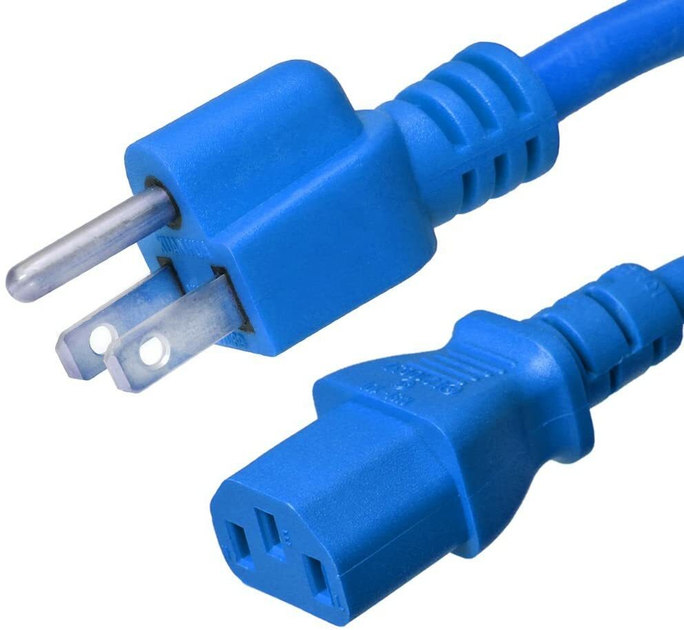 20 PACK LOT 10ft 5-15P - C13 Blue Power Cord 18AWG 10A/1250W 125V 3-Prong 3M