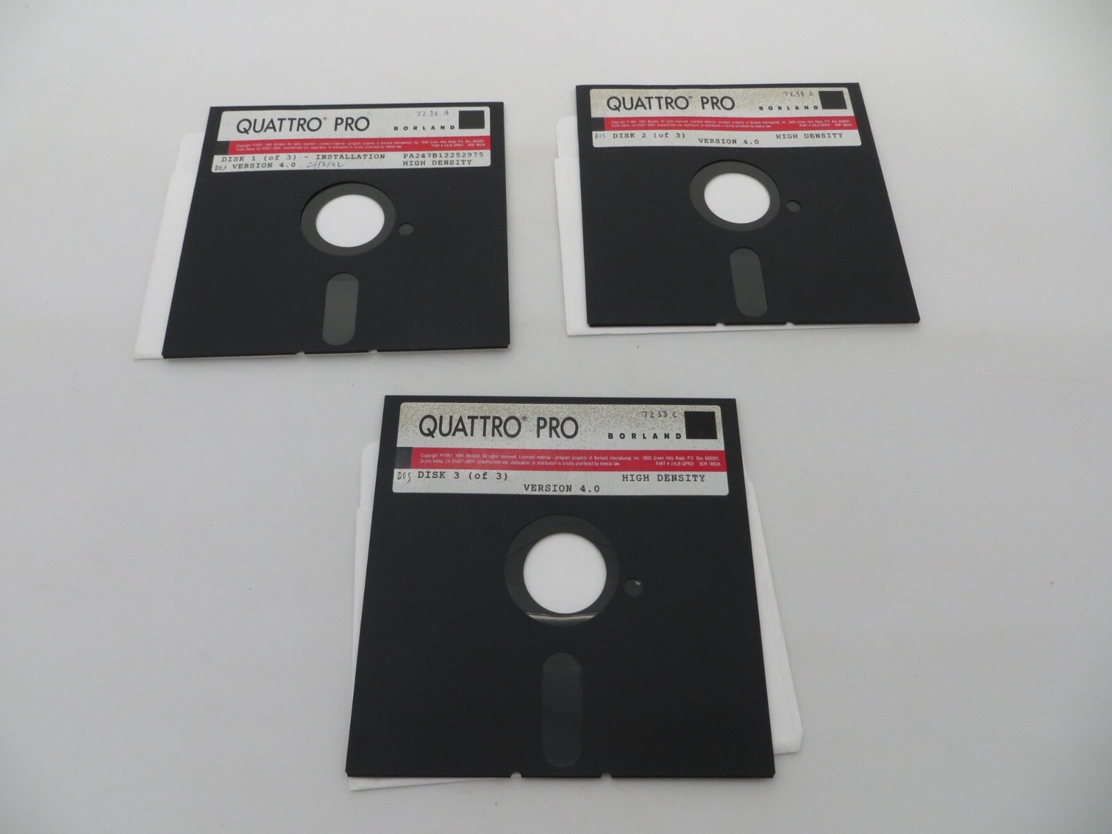 QUATTRO PRO Version 4.0 5.25" Floppy Disk Vintage 1991 Computer Software Discs b