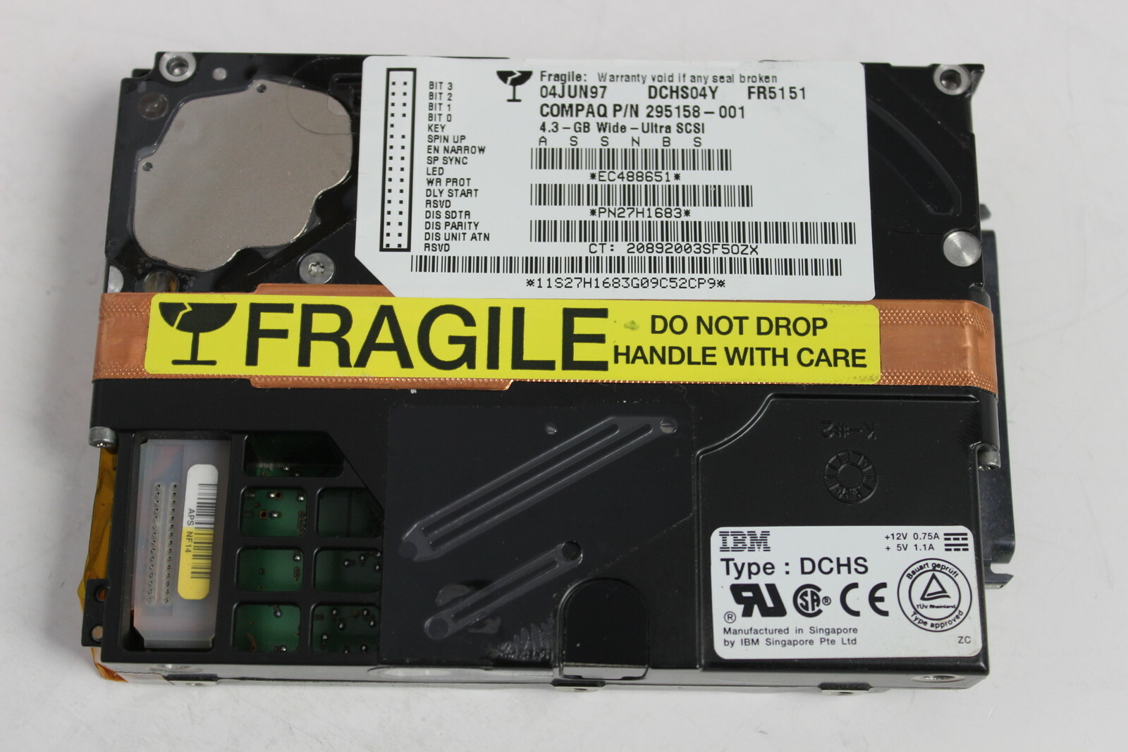 IBM DCHS-04Y 3.5 4.3GB 80 PIN SCSI HARD DRIVE COMPAQ 295158-001 IBM 27H1683