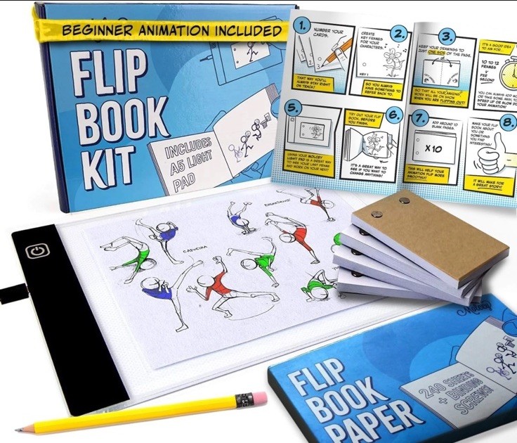 Flip Book Kit with LED Light Pad. Includes Flipbook Kit Starter Animation Sealed