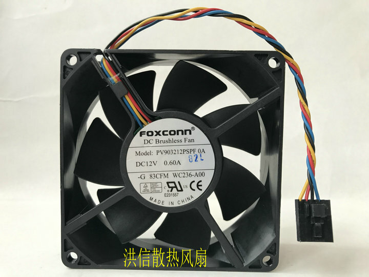 1 PCS FOXCONN Fan PV903212PSPF 0A DC12V 0.60A 9032 9CM 4 wire 5 pin chassis fan