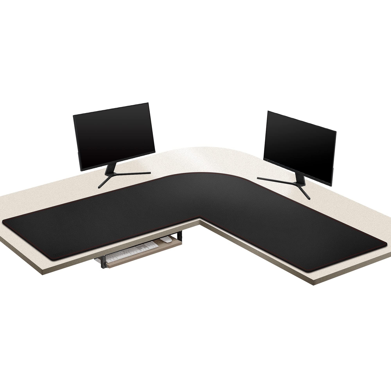 L-Shaped Gaming Desk Mat Mouse pad, Computer Corner Desk Pad, 55" Home Office...