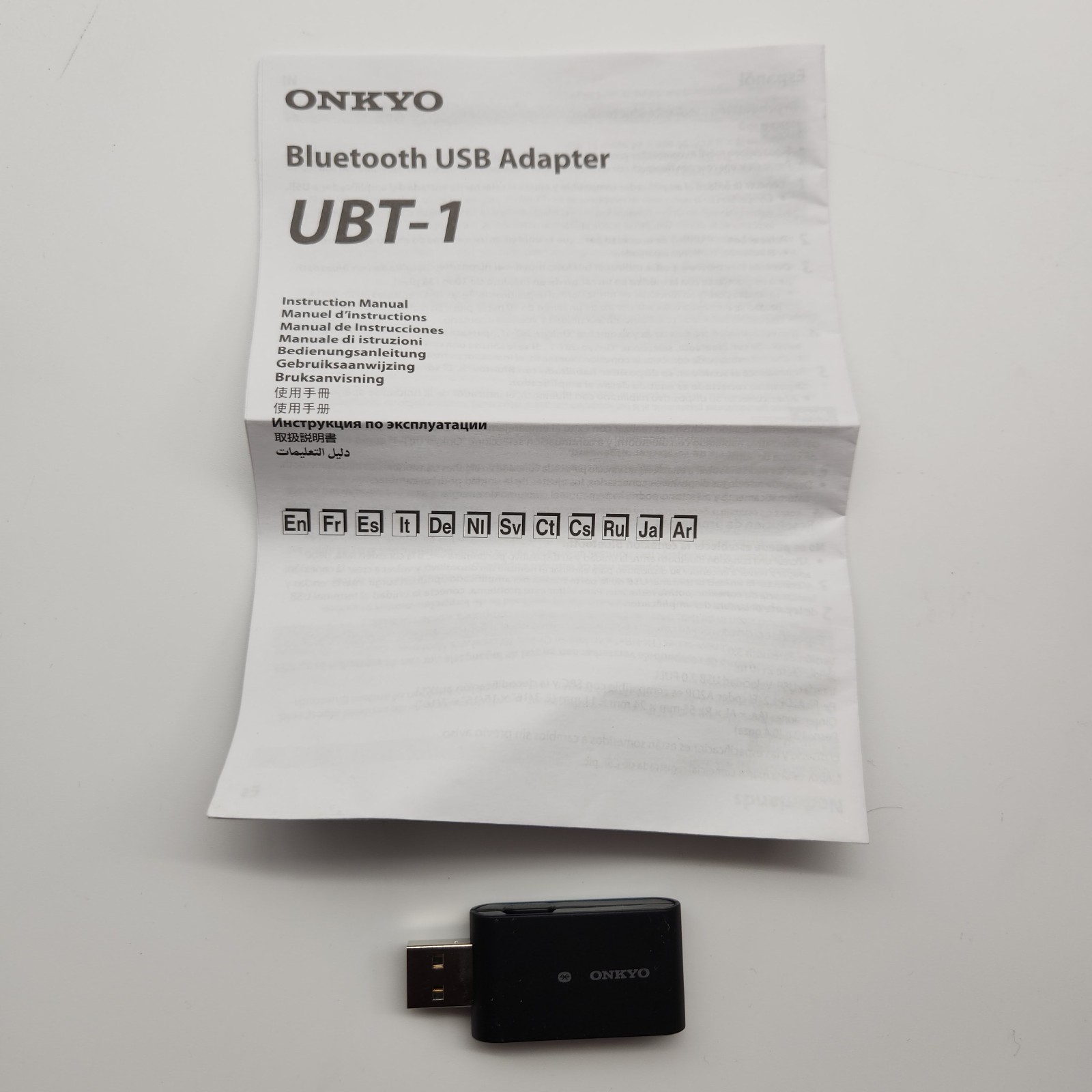 Onkyo UBT-1 Bluetooth USB Adapter with manual