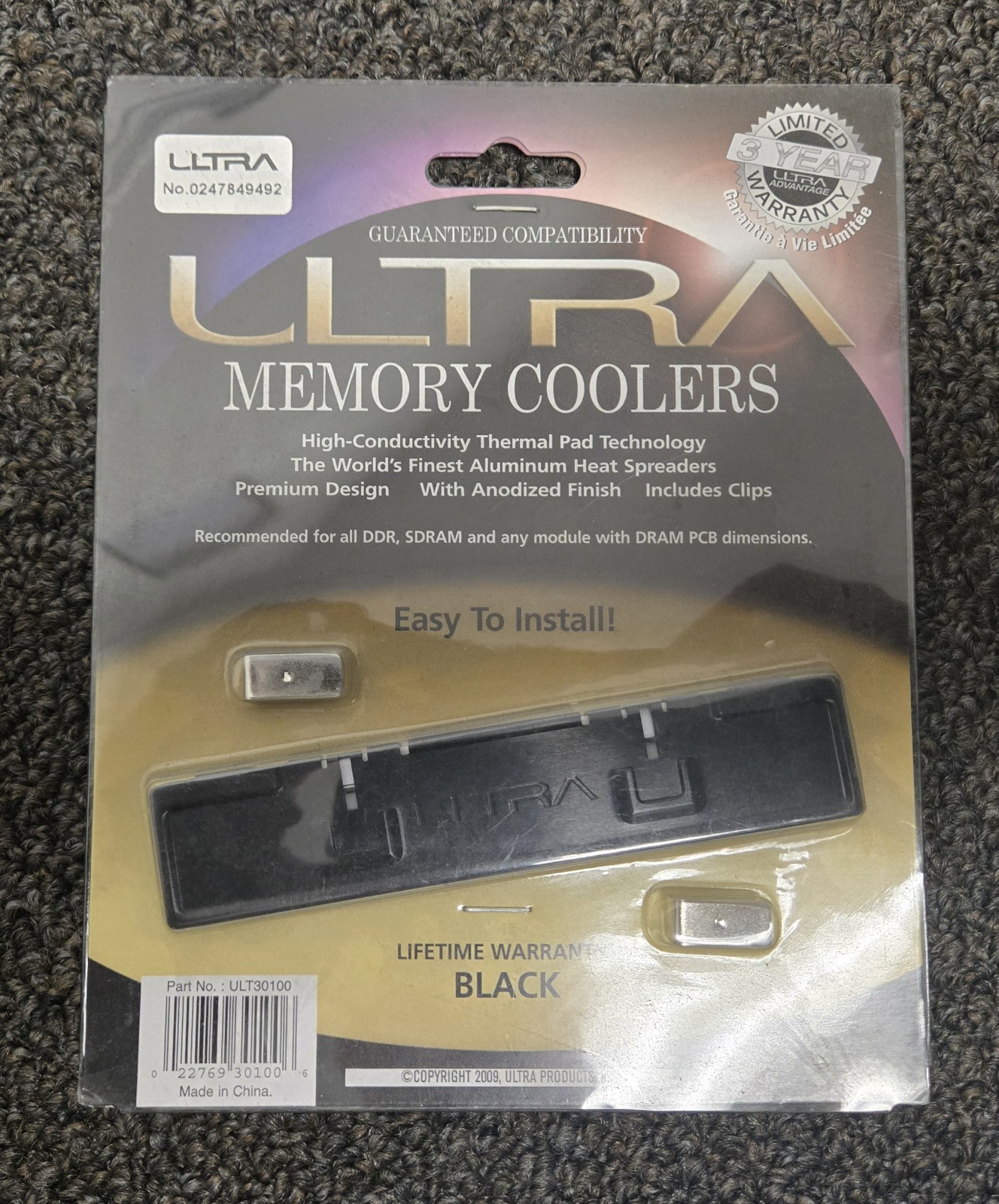 Aluminum RAM Memory COOLER - UTLRA- ULT30100