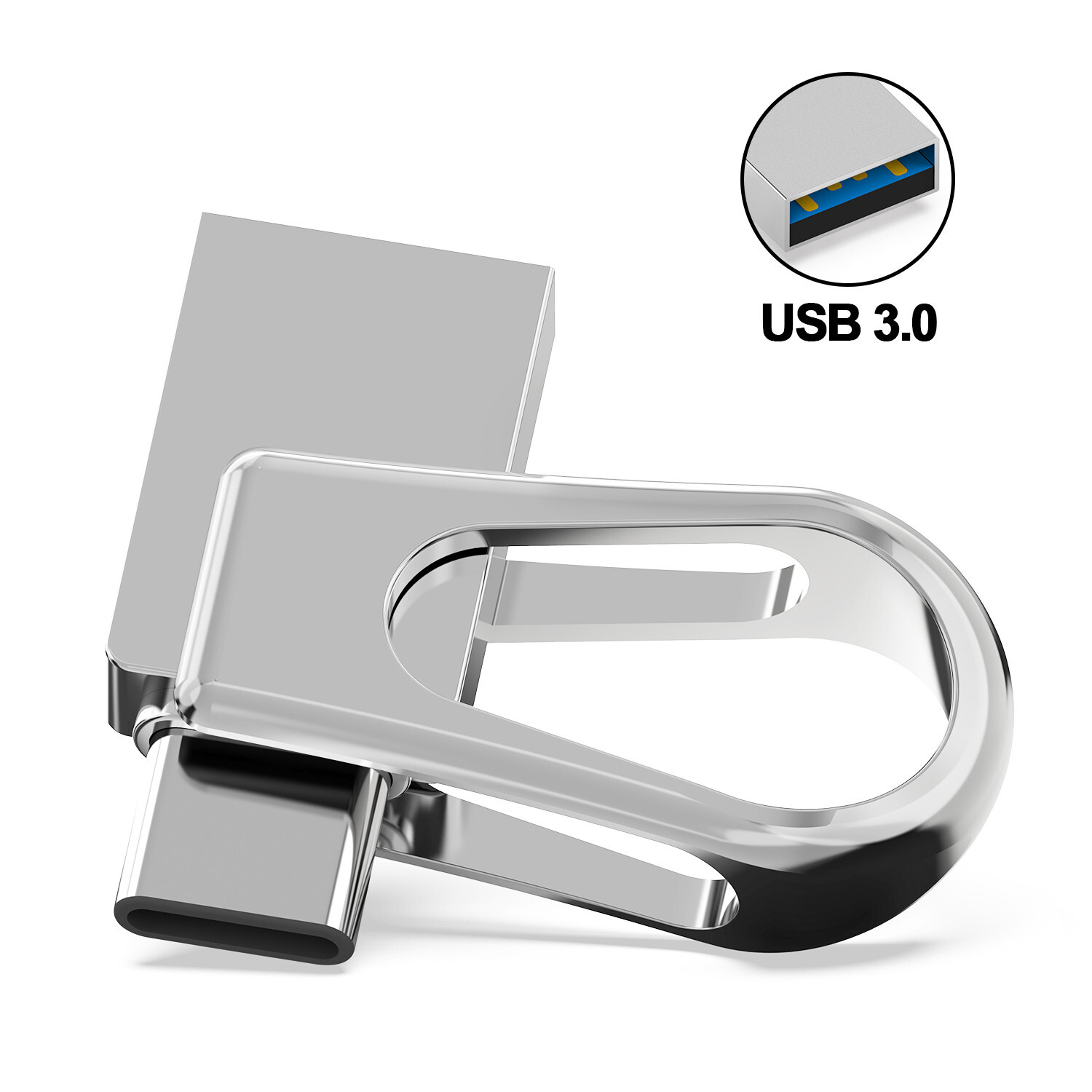 2 In 1 USB 3.0 32GB Metal Waterproof Dual Flash Drive For Samsung Android Device