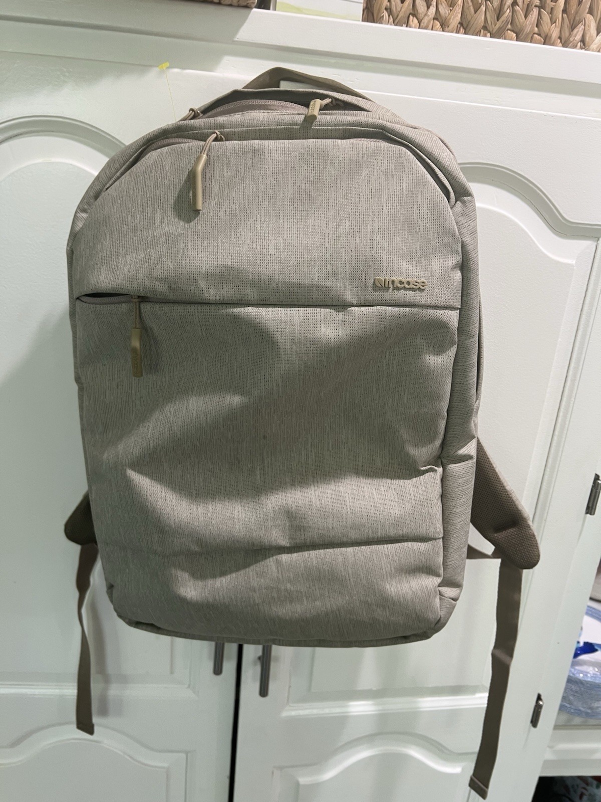 Incase City Backpack Beige Laptop Bag Tech Pack Padded Back Slim Travel Work