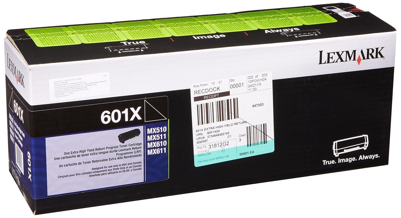 Original Lexmark 60F1X00 Black Toner. New Sealed Box, We Ship Fast