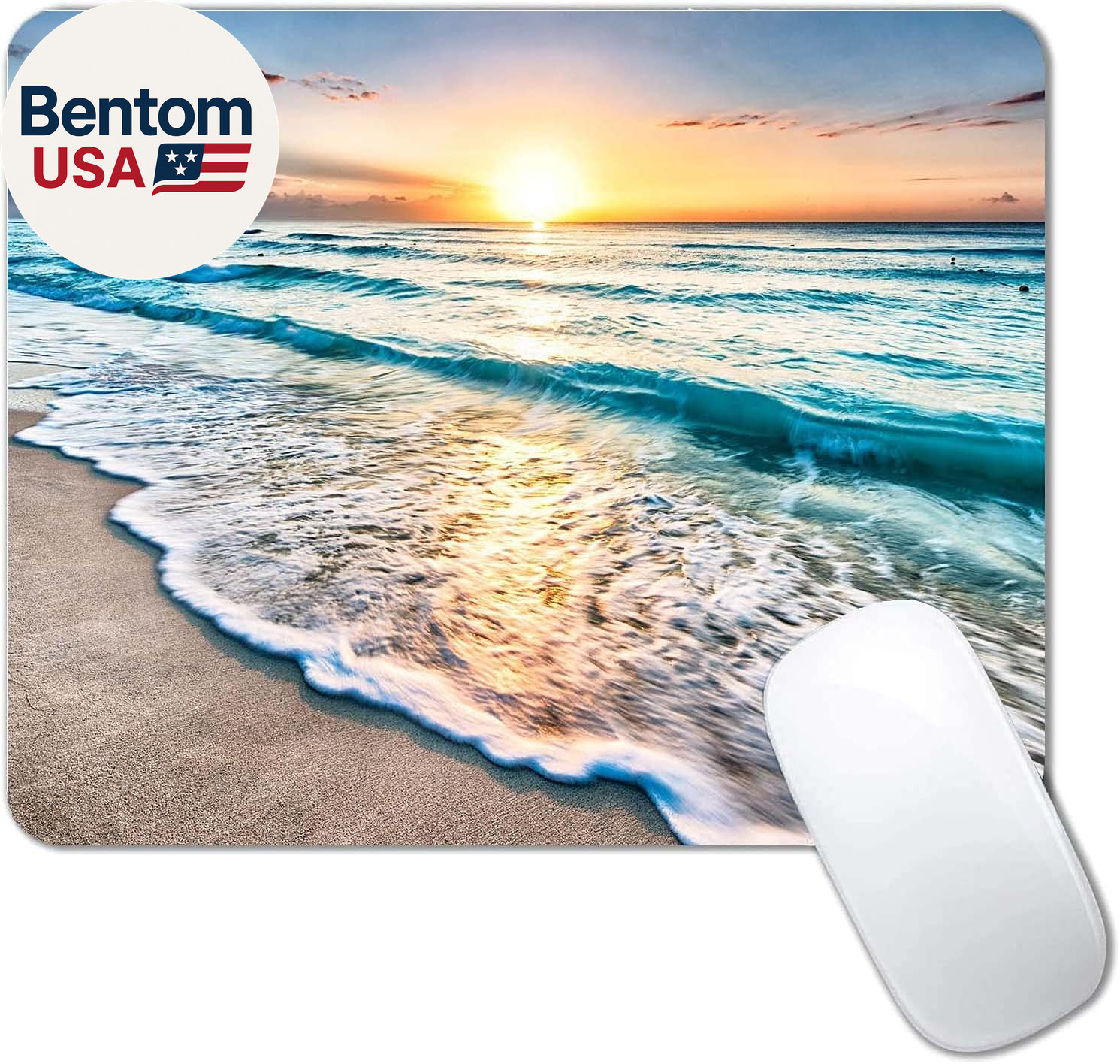 Beach Sunset Mouse Pad,Cute Mouse Pad,Custom Small Mouse Pads with Designs,Porta