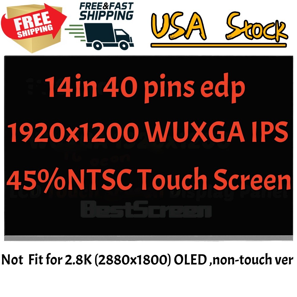 14'' For Lenovo FRU 5D11P79798 Touch Screen Replacement 40 Pins FHD+ LCD Display