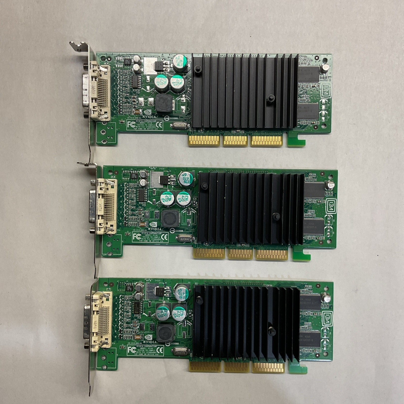 LOT OF 3  Genuine Nvidia P118 Quadro AGP VGA card 24mb Vram