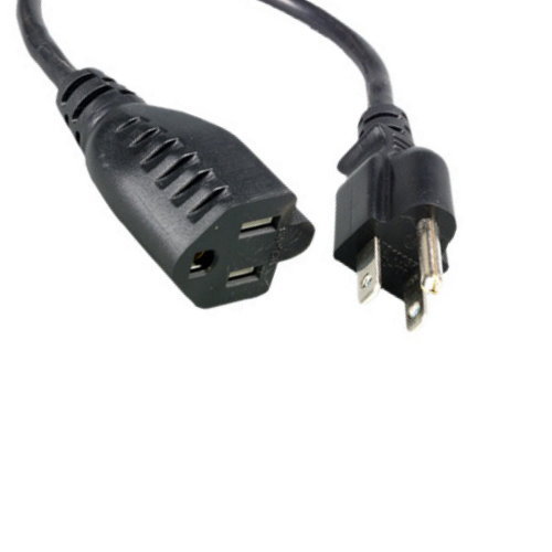 1FT-25FT AC Power Cord Extension Cable NEMA5-15P/15R SJT 16 AWG 13A 250V Black