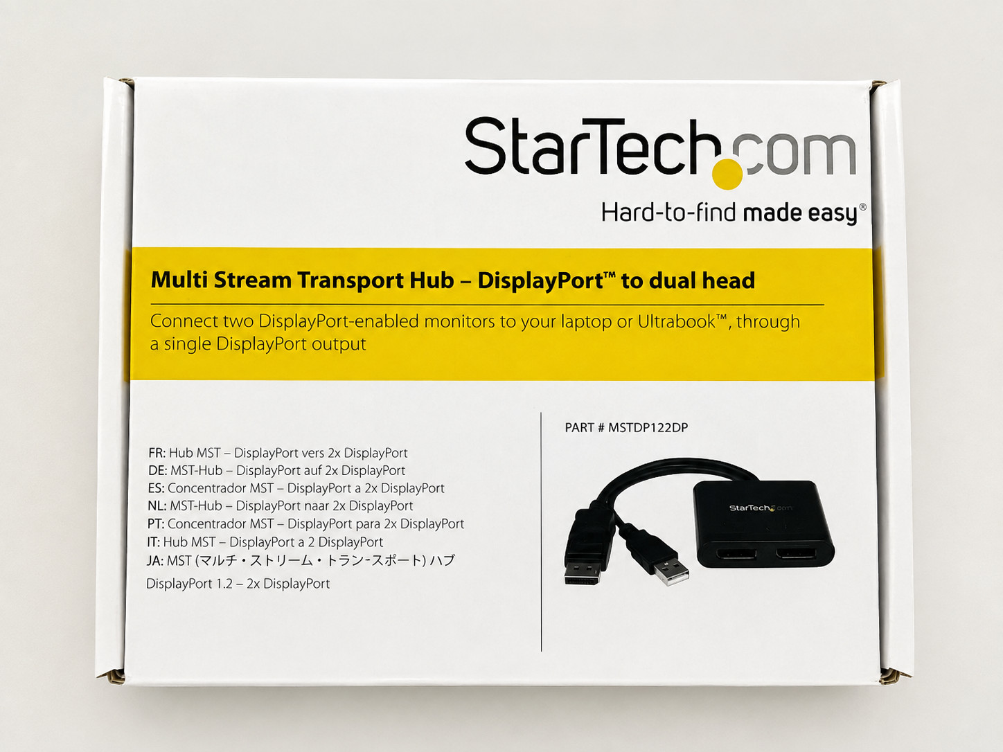 StarTech Multi Stream Transport Hub DisplayPort to Dual Head DisplayPort MST Hub