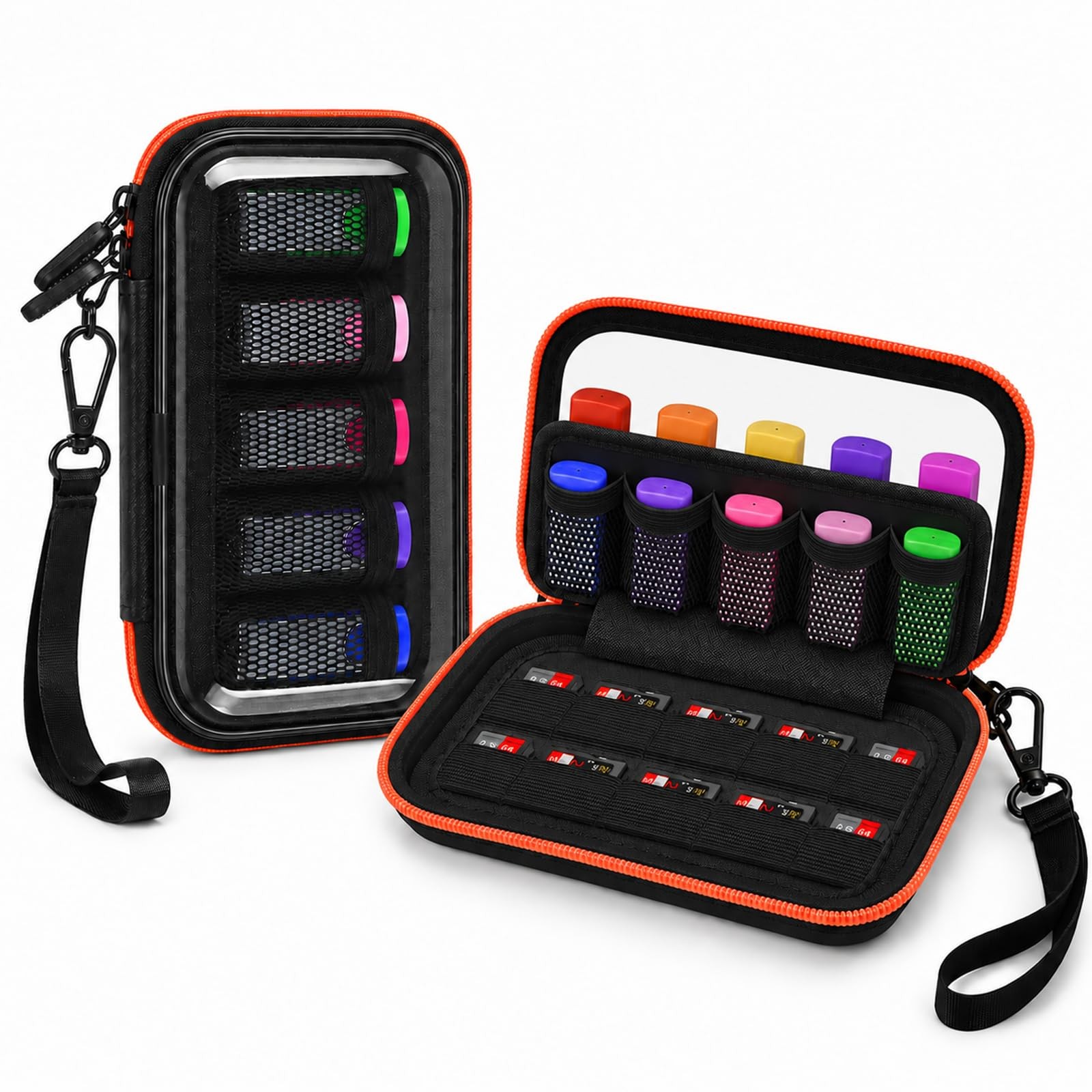 USB Flash Drive Organizer Case, 10-Slot Clear-Top Storage