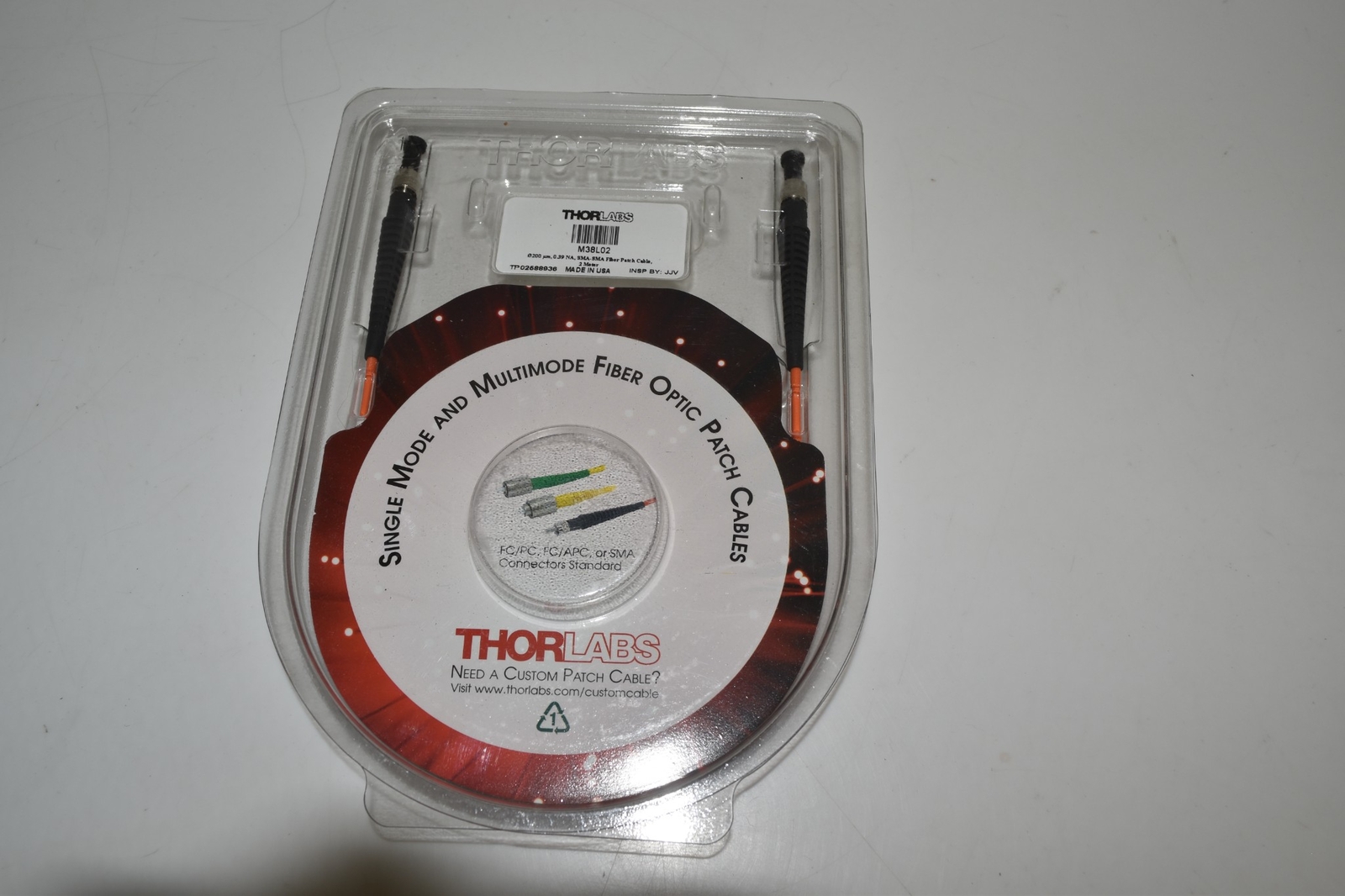 THORLABS M38L02 SINGLE MODE & MULTIMODE FIBER OPTIC PATCH CABLES - NEW (LWP17)