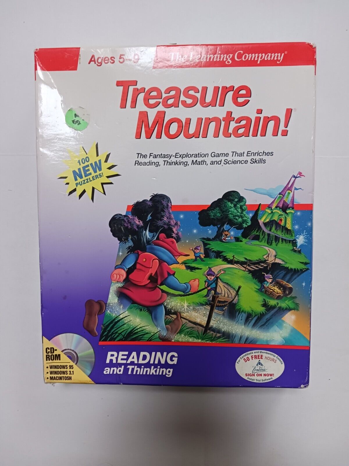 The Learning Company Treasure Mountain PC Game Ages 5-9 CD Mac/Win NEW/SEALED 